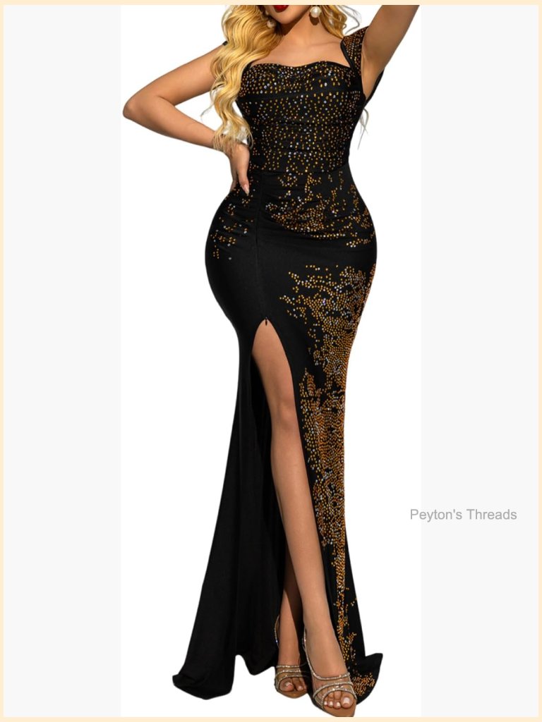Formal Mermaid Evening Dress Wrap Maxi Long Ruched With Slit